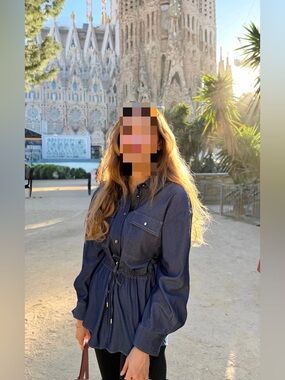 Zara’s long sleeve safari shirt